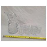 American Brilliant cut glass pitcher & Glass Set