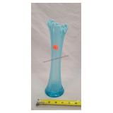 Fenton Opalescent Blue Swing Vase 12"