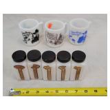 3- Western Mugs & 5pc Spice Set