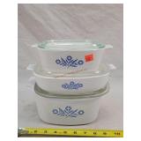 3- Pieces of Corningware Casseroles