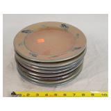8- Rowe Pottery Salt Glazed Plates 9"