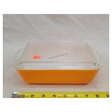 Solid Orange Pyrex Refrigerator Dish