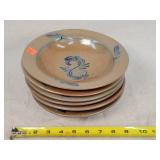 Rowe Pottery Salt Glazed 6- 9" Bowls