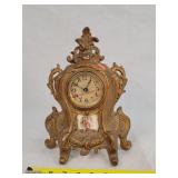 antique figural mantel clock 12" Tall - No Key