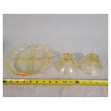 Yellow Depression Candle Holders & Server Tray