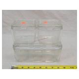 3 pc Set of Clear Refrigerator Dishes