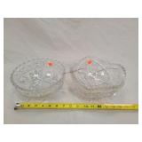 2- Clear Cut Crystal Bowls 7" - Beautiful
