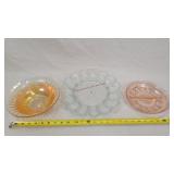 Egg Tray, Carnival Bowl, & Pink Dep. Server