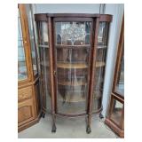 Antqiue Dark Oak Curio Cabinet 37x63t