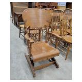 Antique Oak Stationary Rocking Chair