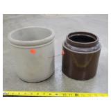 1 Gallon Stoneware Crock & Brown Jar