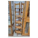 12" 5 Tier Oak Corner Shelf