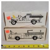 2- Vintage Fire Truck Banks