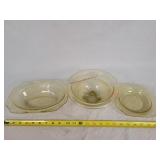 4 Pcs of Yellow Depression Glassware
