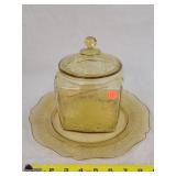 Yellow Depression Canister & 10" Plate