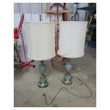 2 Vintage Marbel Lamps 38" H