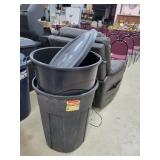 2- 32 Gallon Garbage Cans with Lids