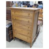 5 Drawer Solid Oak Chest of Drawers 32x47