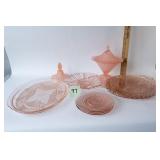 9 Pink Depression Pieces