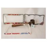 License Plate Holders & Hammer