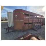 16' Cattle Trailer -  New Axles - Rough no papers