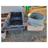 38' Job Box no Lid, Galv. Tub, & Coleman Cooler