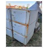 1- Vintage Metal 3 Tier Locker Cabinet 24x30x46t