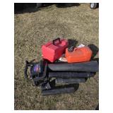 Honda Boat Gas Can, Toro leaf Vac, tool box