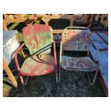 2- Antique Metal Yard Chairs