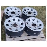 4- Unused 8 Bolt 18' Steel Rims - 8.5' Tall