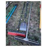 2- Shop Brooms & 7.5' Scraper