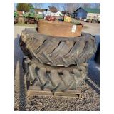 2 - 18.4-38 Tractor Tires on Rims