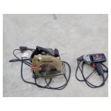 Skilsaw circular saw and a Craftsman drill.