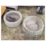 2- Concrete Waterers 16'