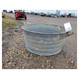 24' Galvanized Tub, with Blue Rings, nice