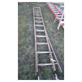 Wooden Extension Ladder,  12' When Closed
