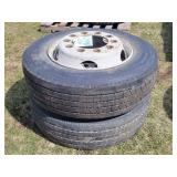 2- Steel Truck Rims & Tires - 245/70R19.5