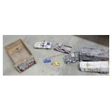 Parts toys and wooden crate