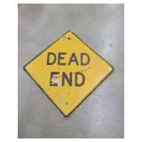 Old 24' Dead End Sign, Embossed