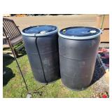 2- 55 Gallon Poly Barrels