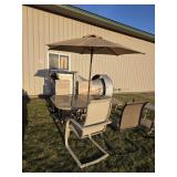 68' Patio Table with 4 Chairs & Umbrella