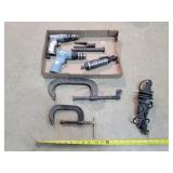 C Clamps, 3- Air Drills, Rotary Tools