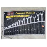 KC Industries Combination Wrench Set 15Pc Metric