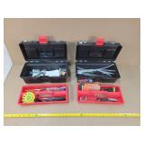 2 Tool Boxes w/ Drill Bits, Allen Keys, Tools &