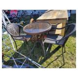Bar Height Table for 2 Set - Wicker Style