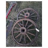 2- 36' Wooden Wagon Wheels, Nice
