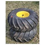 2- John Deere Lawn Tires & Rims 21x11-8