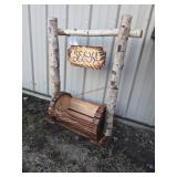 Welcome/ See Ya Flower Birch Planter 24 x 33 T