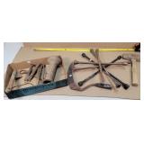 Tire iron set, chisels and more