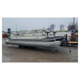 1977 24ft Pontoon Boat w/ Evinrude 70HP Engine